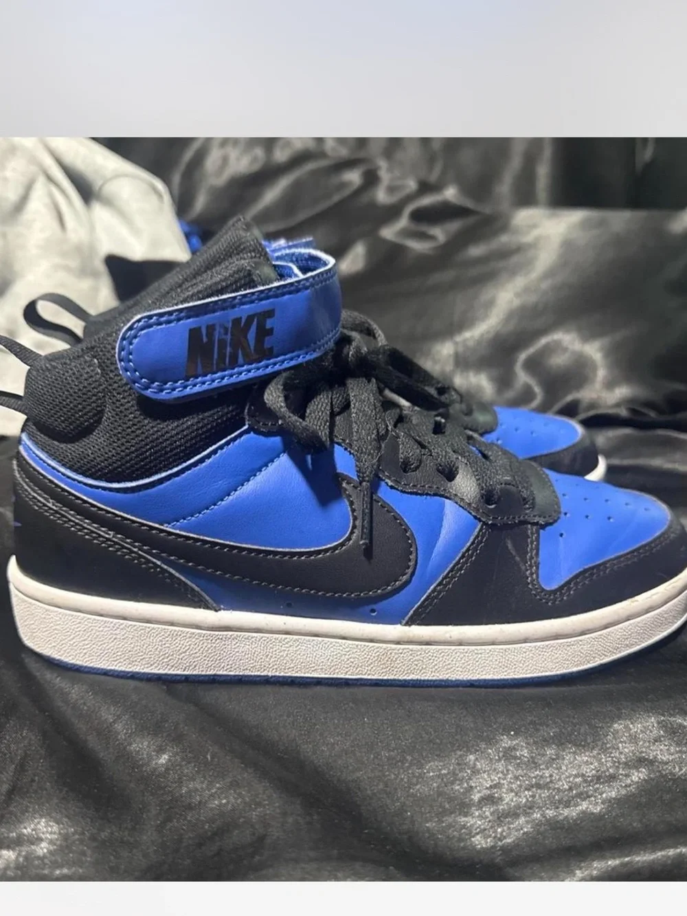 Nike Kids Mid-Top Sneakers in Black and Royal Blue